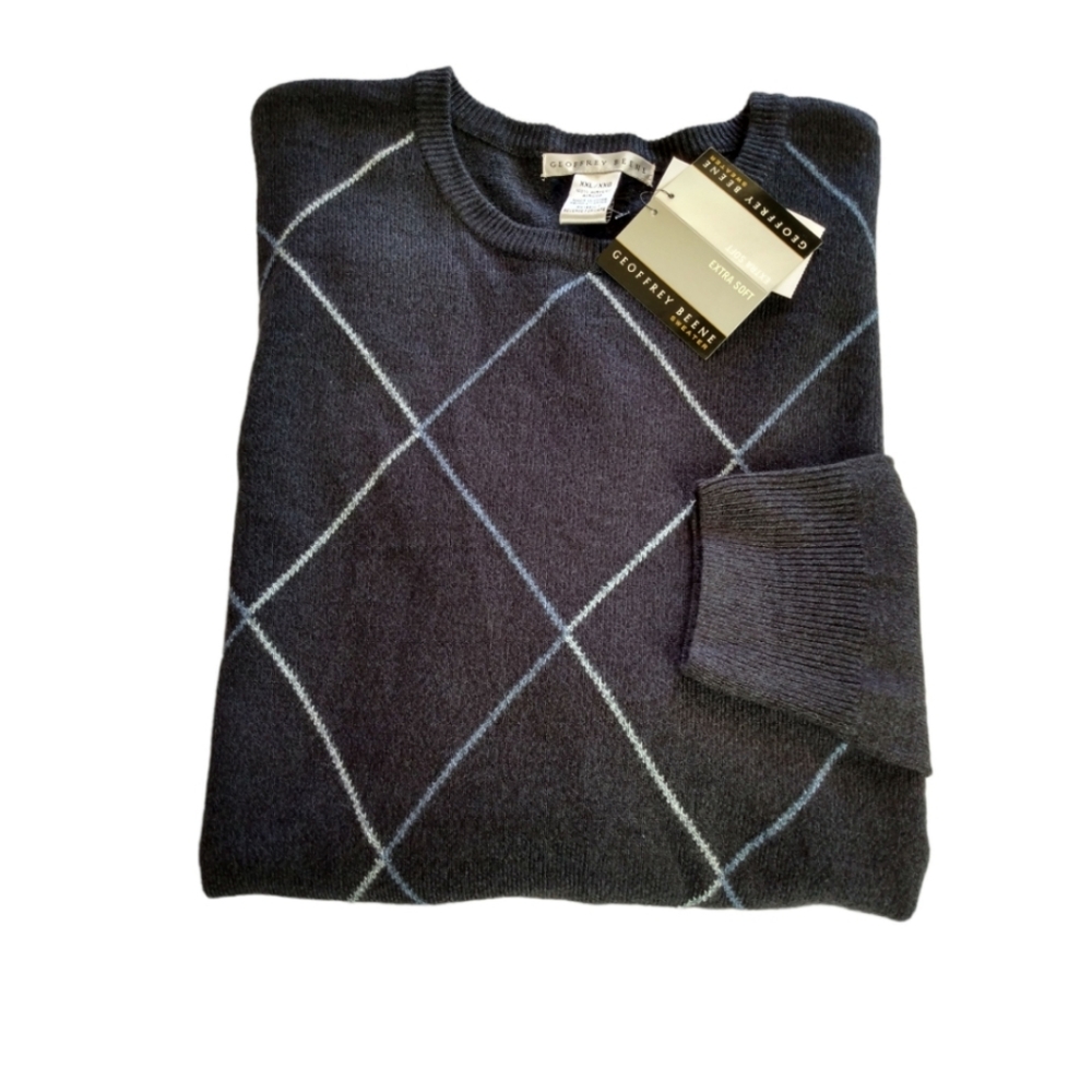 Geoffrey Beene Argyle  Sweater NWT XXL